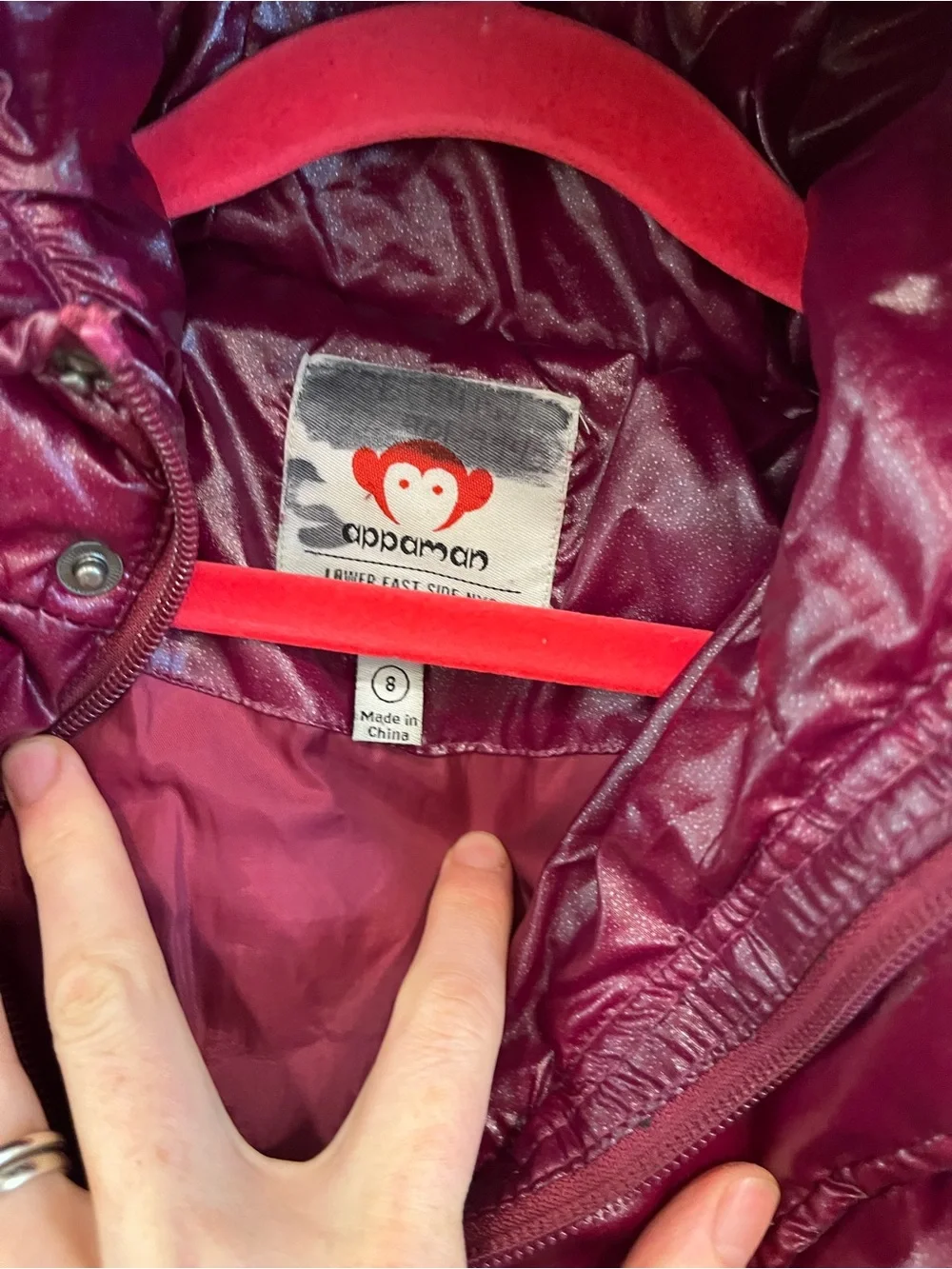 Appaman Kids Hooded Puffer Jacket - Burgundy